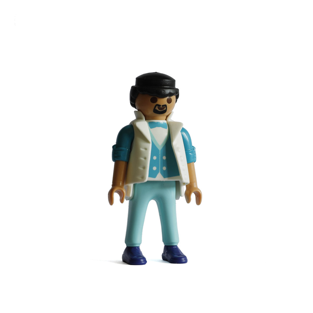 Playmobil Chico de azul con chaleco ¡Mercadillo! | clickclack.es