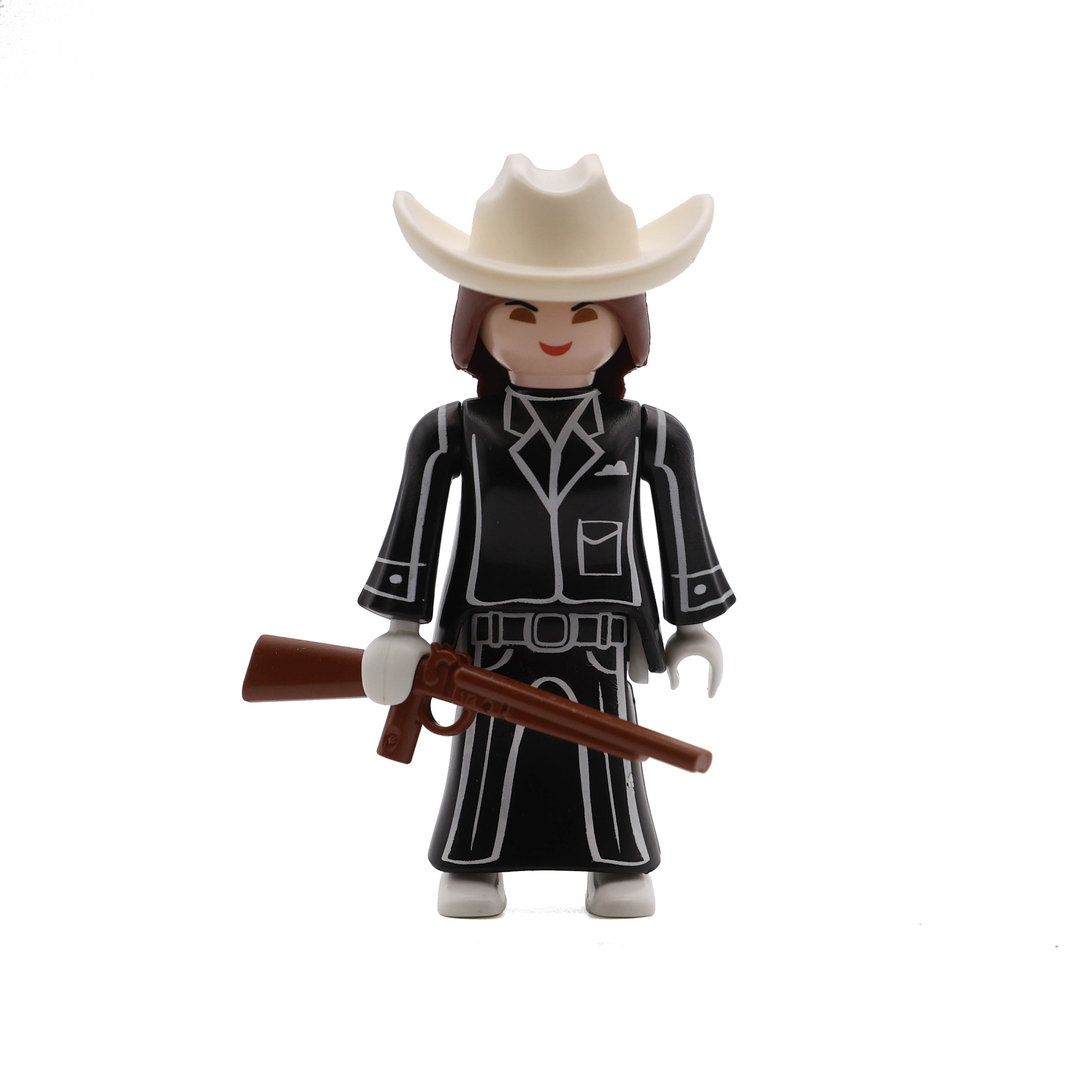 Playmobil Vaquera de negro y blanco con recortada ¡Mercadillo! | clickclack.es