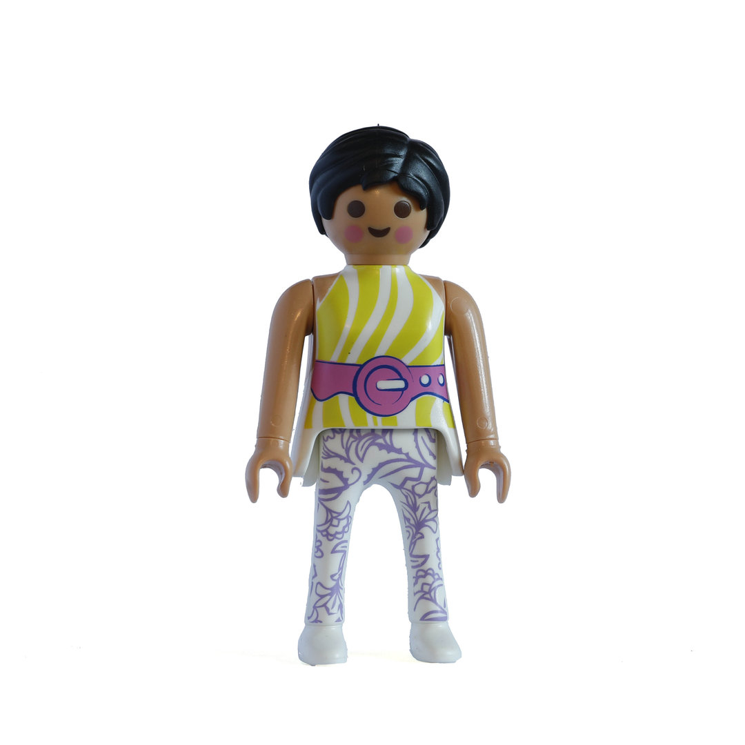 Playmobil Chica Pop de blanco con cinturón rosa ¡Mercadillo! | clickclack.es
