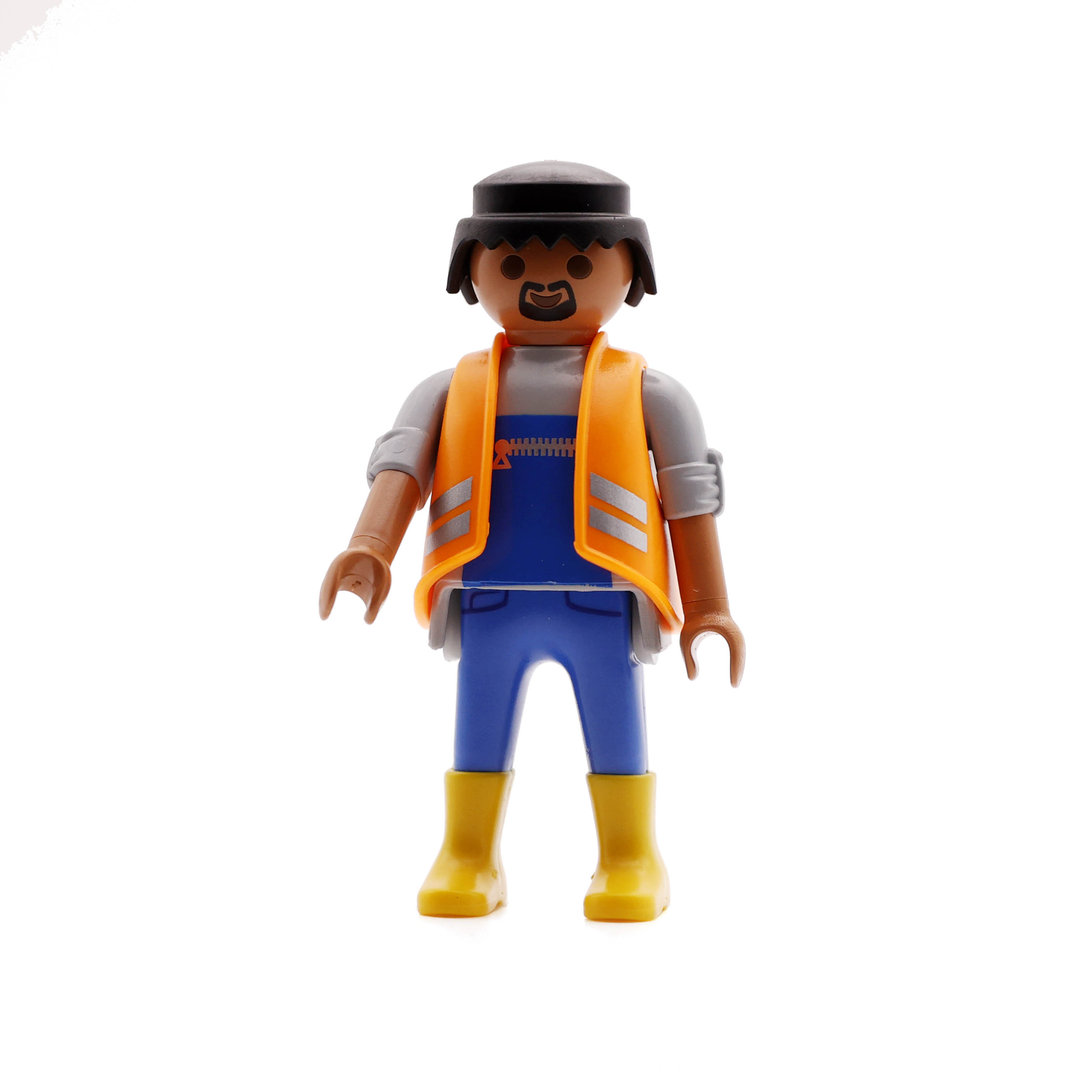 Playmobil Operario de azul y naranja ¡Mercadillo! | clickclack.es