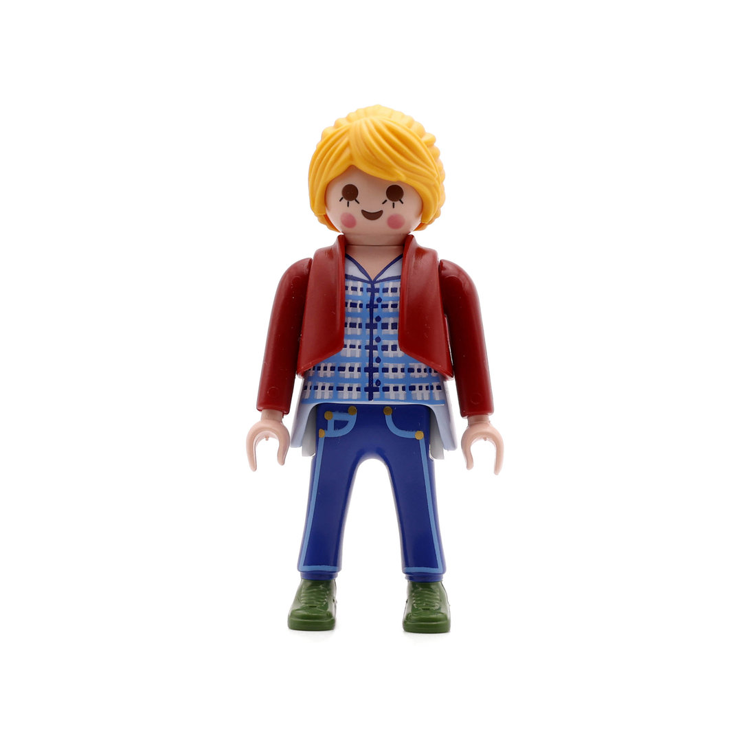 Playmobil Chica de azul con chaleco rojo ¡Mercadillo! | clickclack.es