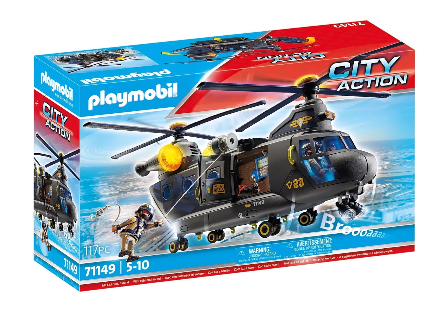 Playmobil 71149 Fuerzas Especiales - Helicóptero Banana ¡City Action! | clickclack.es