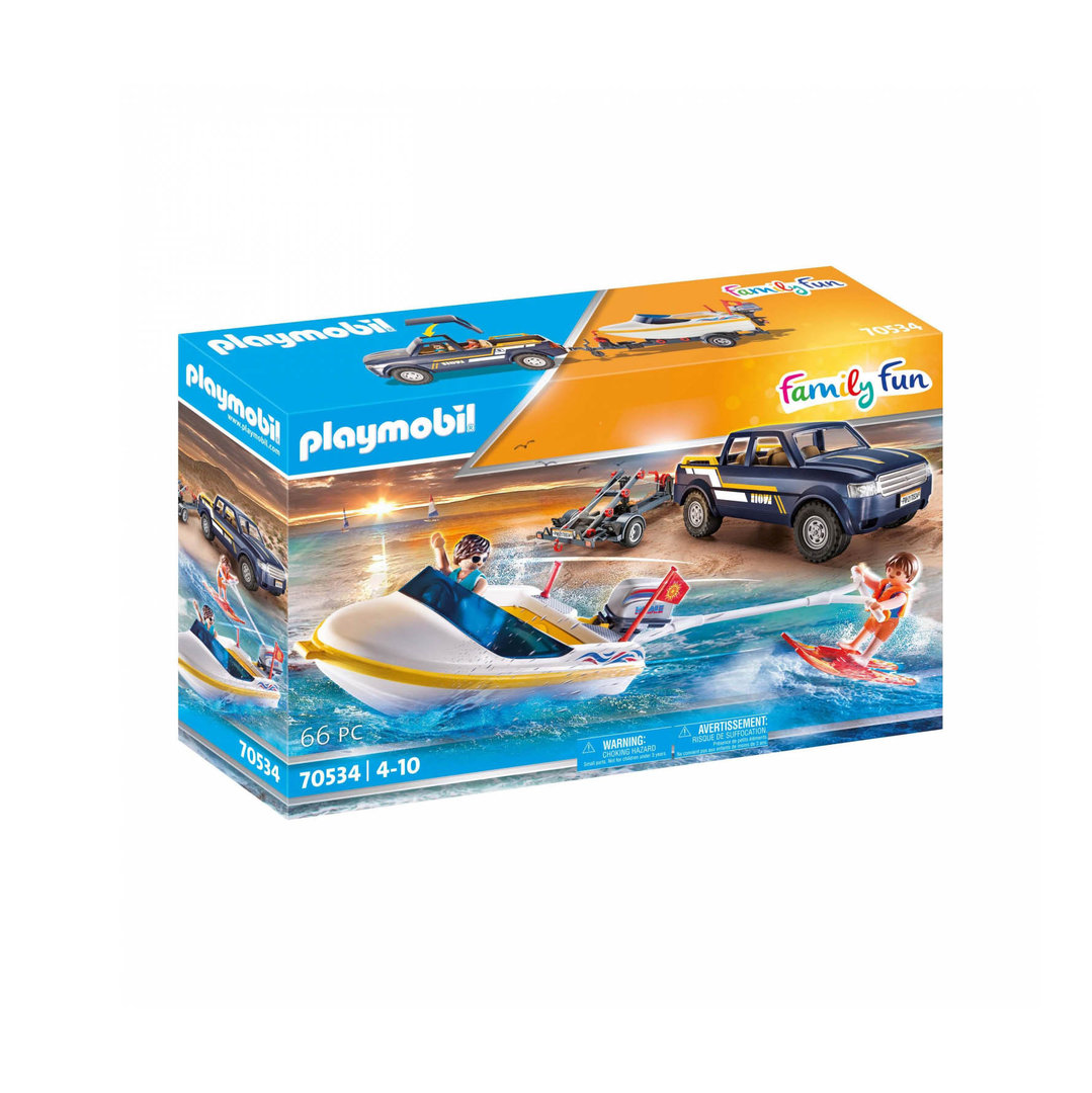 Playmobil 70534 Pick Up con Lancha ¡Family Fun! | clickclack.es