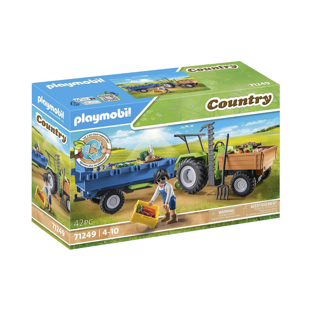 Playmobil 71249 Tractor con Remolque ¡Country! | clickclack.es