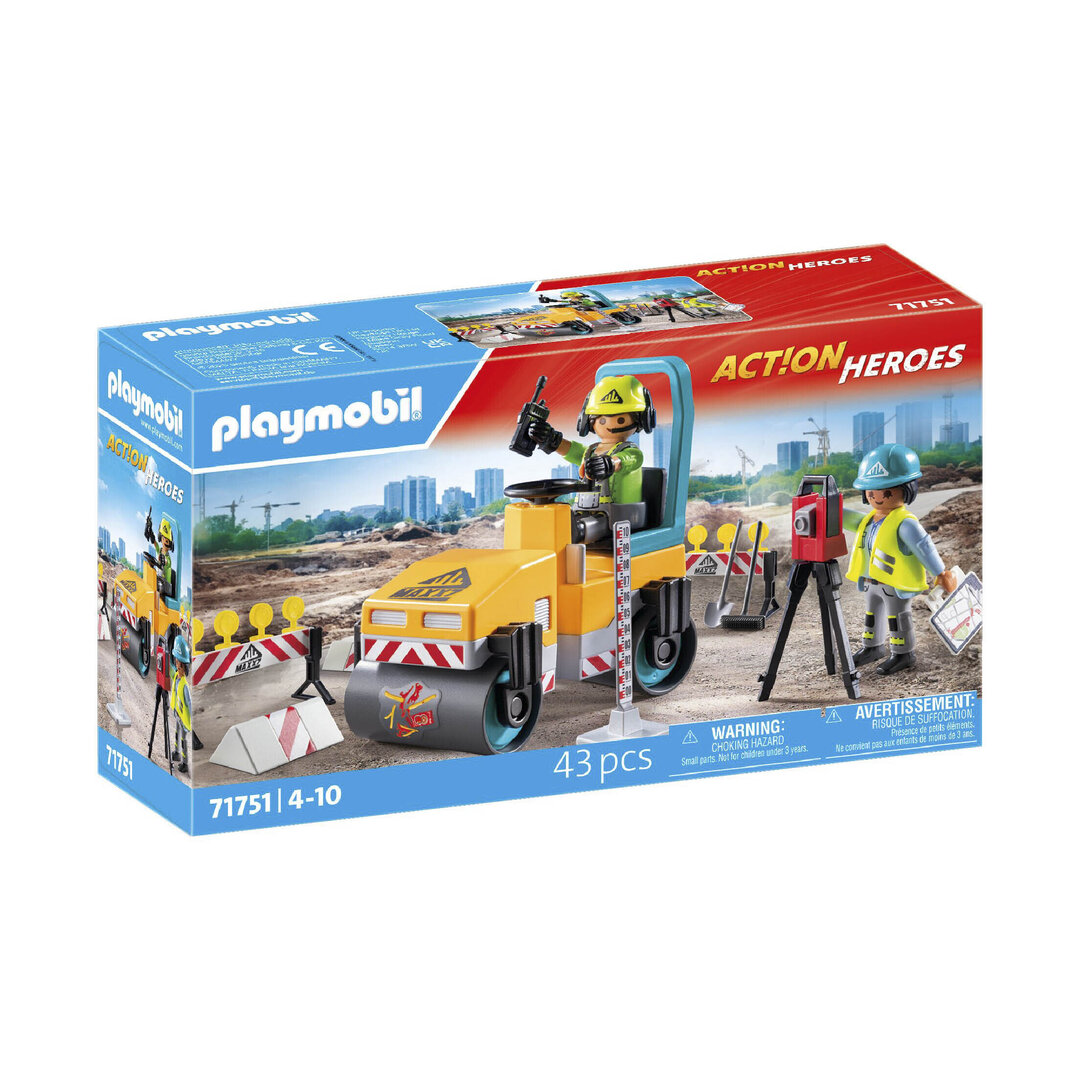 Playmobil 71751 Construcción de carreteras ¡Action heroes! | clickclack.es