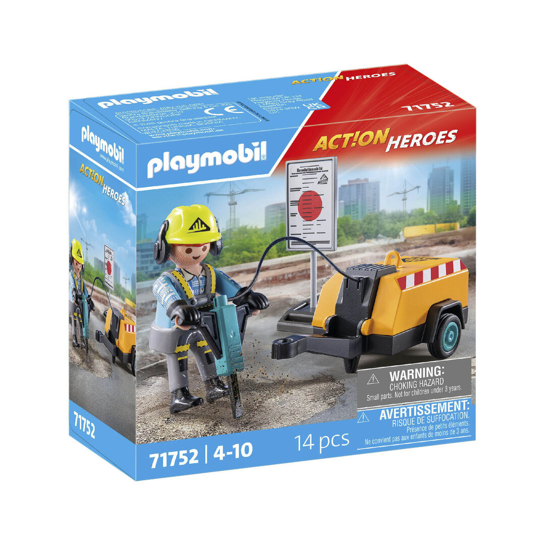 Playmobil 71752 Obrero con martillo hidráulico ¡Construct! | clickclack.es